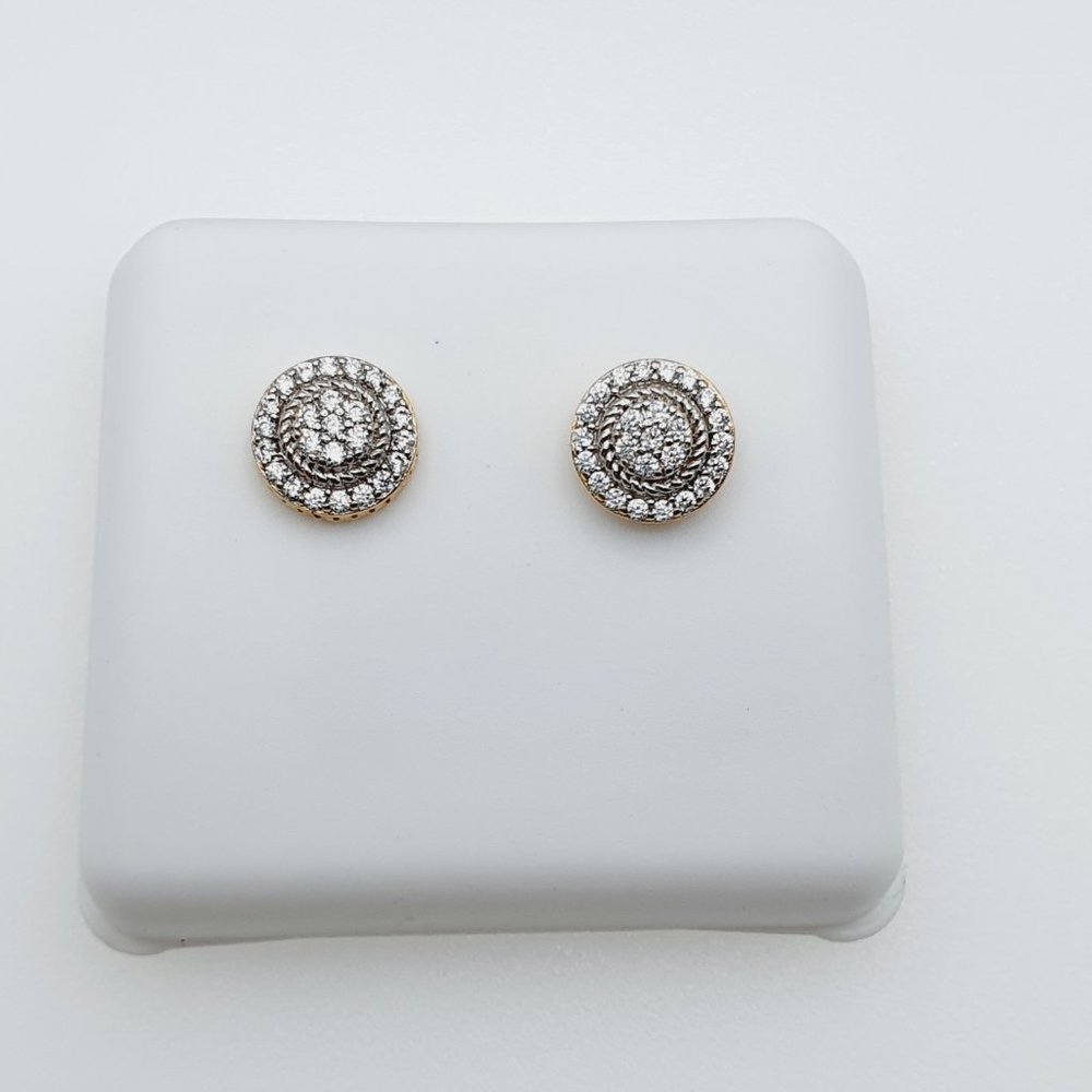 14K Gold Plated Cubic Zircon Earrings, INUS1BR143 - Picture 5 of 9